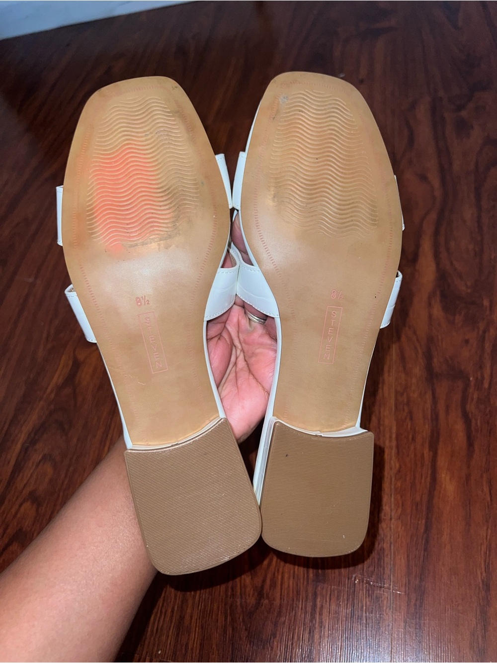 Steven By Steve Madden White Leather Slide Mules - Picture 4 of 7
